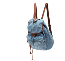 2014 new fashion Vintage backpack water wash denim soft canvas backpack women’s backpack school bags free shipping