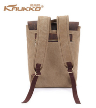 2014 Genuine Cowhide Leather canvas backpack man travel sports shoulder bags rucksack for women casual vintage