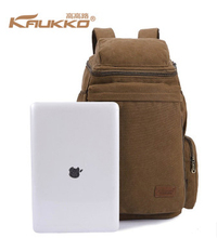 Large capacity man travel hiking backpack women canvas school bags rucksack brand KAUKKO casual vintage washed