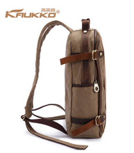 2014 Hot sale Men Canvas Backpack with leather casual vintage school backpack brand women travel shoulder
