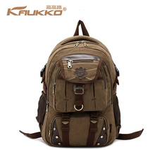 Brand KAUKKO canvas backpack Unisex vintage school backpack men’s multi-function rucksack for women casual sports shoulder bags