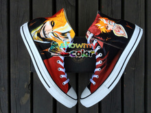 Bleach Manga Hand Painted Converse Black Sneaker for Men Women Custom Design High Top Black Canvas