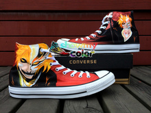 Bleach Manga Hand Painted Converse Black Sneaker for Men Women Custom Design High Top Black Canvas