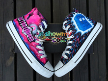Pink Blue Converse Shoes for Women Custom Hand Painted Womens Canvas Sneakers Converse