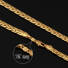 U7 Quality 18K Real Gold Plated Men Jewelry Necklace Wholesale New Unique Design Trendy 6 MM