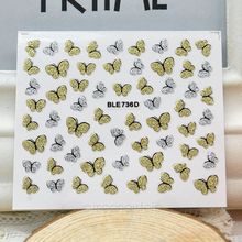 Free Shipping Women Metal Gold Butterfly Nail Art Stickers DIY Nail Decoration Tips Nail Tools Accessories