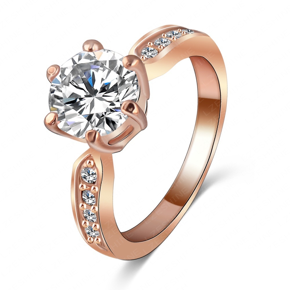 Wedding Rings Platinum Plated Clear Zircon Womens Fashion Jewellery ...