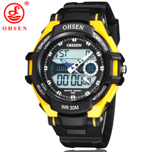 Hombres mujeres militar relojes deportivos 2 zona horaria analógico Digital LED cuarzo alarma fecha día cronógrafo reloj de buceo de natación 6 colores