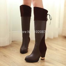 2014 fashion female platform knight Knee-high Motorcycle boots for women and women’s shoes High heels pumps size 34-40