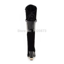 2014 fashion female platform knight Knee high Motorcycle boots for women and women s shoes High