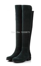 free shipping 2014 new Sexy Genuine Leathe over the knee boots for women leopard flat fashion