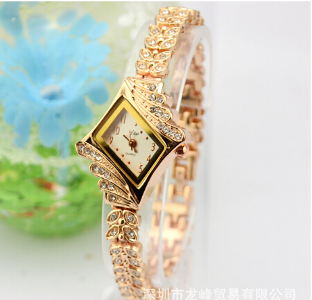 New 2014 Fashion Women Diamond Rhinestone Watches Luxury Lady Wristwatch Women Dress Watch Rose Gold Watches