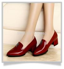 New 2014 Autumn Fashion Women Shoes High Heels Daily Casual Shoes Women Pointed Toe Shoes Red