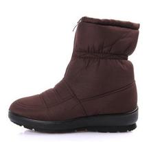 Front zipper thermal slip resistant mother shoes flat heel ankle boots quinquagenarian maternity shoes winter waterproof