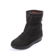 Front zipper thermal slip resistant mother shoes flat heel ankle boots quinquagenarian maternity shoes winter waterproof