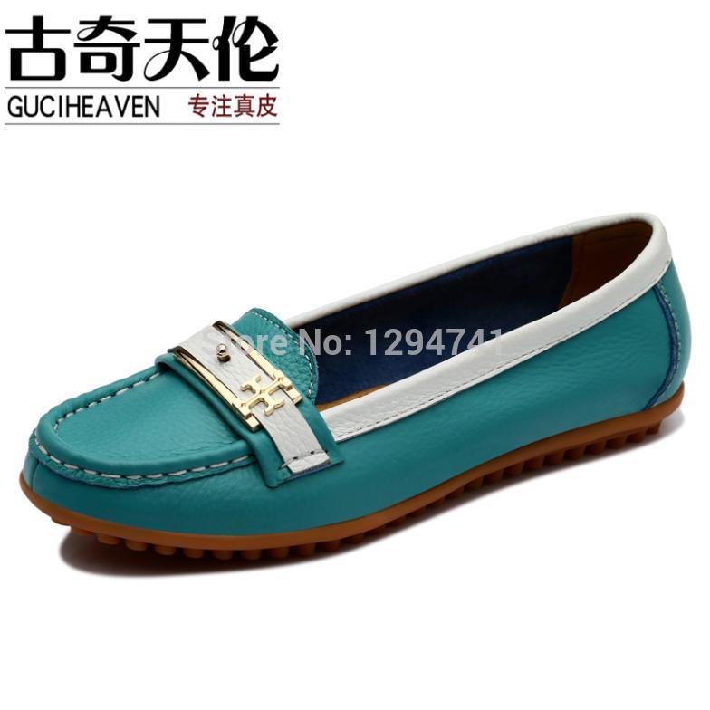 Woman Shoes Cowhide Leather Loafers Slip on Genuine Leather Casual Brand Shoes Driving Soft Shoes