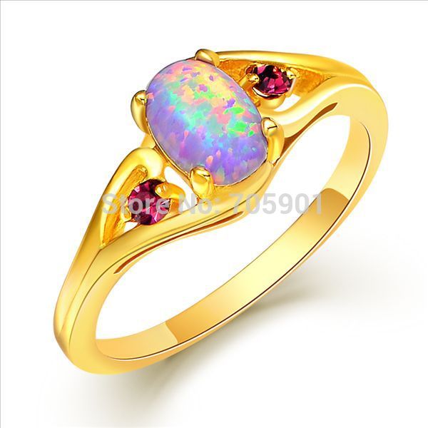 High Quality Silver Rings For Women s Lady Filled Purple Fire Opal Gems 925 Sterling Silver