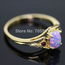 High Quality Silver Rings For Women s Lady Filled Purple Fire Opal Gems 925 Sterling Silver