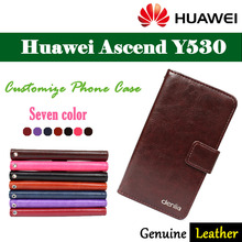 In Stock! 7 Colors Flip Genuine Leather Smartphone Protective Case For Huawei Ascend Y530 Pouch Case Cover Bifold Wallet Bags
