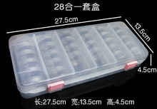 28Pcs Round Small Bottle lear Plastic Jewelry Beads Storage Box, Retail DIY Jewelry Accessories Set Case Nail Tool