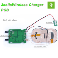 Universal Micro USB Port 3 Coils Qi Wireless Charger PCBA Circuit Board With Qi Standard Coil