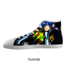 Stylish Canvas Flats Customized Popular Japan AnimeFairy Tail High Top Canvas Shoes Model002 (Women)