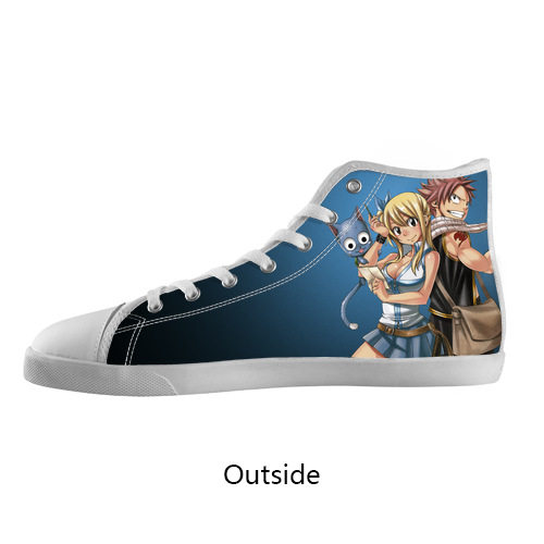 Fashionable Casual Shoes Customized Anime Fairy Tail Natsu and Luccy High Top Canvas Shoes Model002 Women