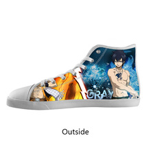 Fashionable Canvas Shoes Customized Hot Anime Fairy Tail Natsu and Gray High Top Canvas Shoes Model002 (Women)