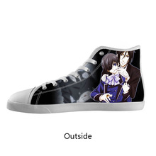 Fashion Canvas Flats Custom Popular Japan AnimeBlack Butler High Top Canvas Shoes Model002 (Women)