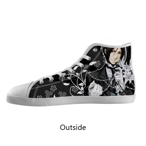 Original Canvas Shoes Custom Hot Anime Black Butler High Top Canvas Shoes Model002 Women 