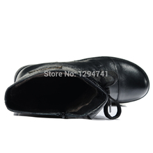 Classic Tall Women Motorcycle Boots Winter Women Thermal Cotton padded Boots Woman Boots Genuine Leather Boots