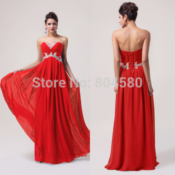 2015 Stock New Beautiful Sleeveless Beading Red Carpet dresses Formal ...