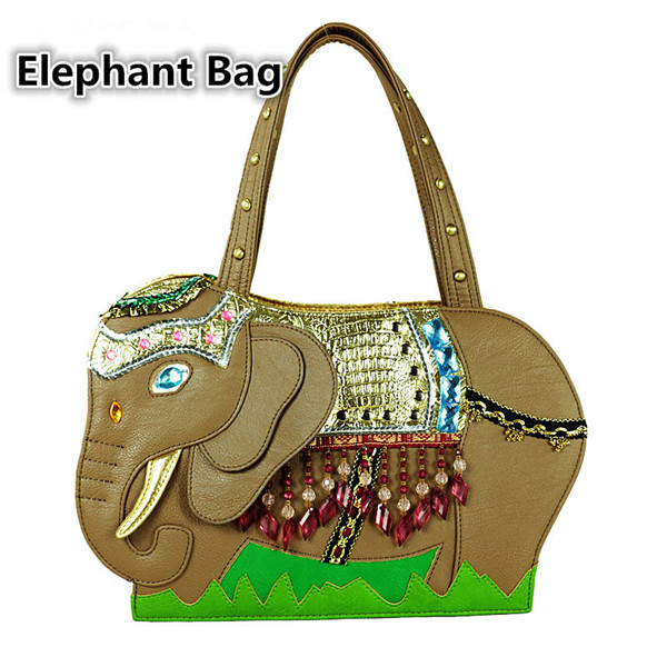 Summer And Spring Women s Fashion Handbag Retro And National Elephant Shoulder Bag Messenger Tote Animal