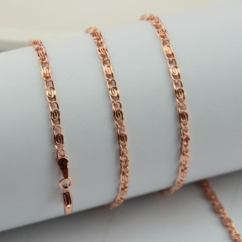 3MM Mens Chain Womens Necklace Flat snail chain 18K Rose Gold Filled Necklace 18KGF Wholesale Jewelry