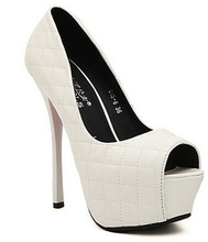 New 2014 Sexy Sewing Red Bottom High Heels Platform Peep Toe Women Pumps Wedding Shoes Woman
