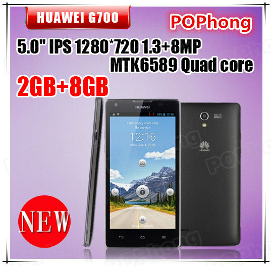 F Original Phone 5 inch Gorilla Glass Huawei G700 Android Smartphone MTK6589 Quad Core 2GB RAM