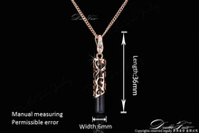 2014 New Black Opal Stone Pattern Wrapped Party Necklaces pendants For Women 18K Gold Plated Wedding