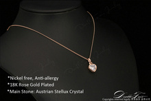 DWN130 Cute Heart Rhinestone Necklaces Pendants 18K Rose Gold Plated Fashion Brand Jewelry Crystal Anti Allergy