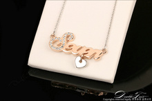 DWN076 Fashion Brand Seven Love 18K Rose Gold Plated Necklaces Pendants For Women Jewelry Crystal Anti