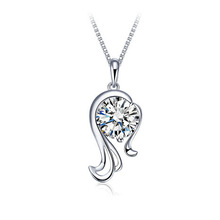 12 Constellation silver plated Pendant necklace women Wedding jewelry Heart Arrows Cutting Crystal Pendant Necklaces