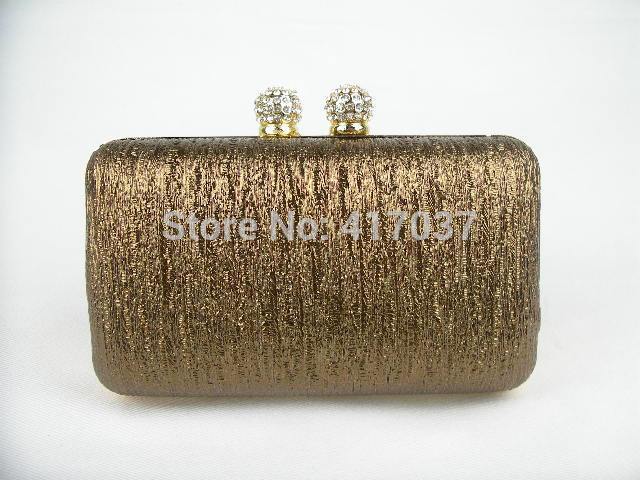 614 Crystal Bronze Lady Fashion Wedding Bridal Party Night Evening purse handbag clutch bag case IN
