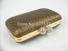 614 Crystal Bronze Lady Fashion Wedding Bridal Party Night Evening purse handbag clutch bag case IN