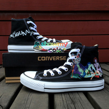 Gifts for Men Women High Top Black All Star Sneaker Hand Painted Custom Canvas Shoes for Men Women Converse Shoes