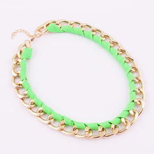 1836 5 color Europe and the trend of big shop sign fluorescent color necklace 