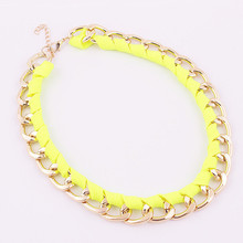 1836 5 color Europe and the trend of big shop sign fluorescent color necklace 