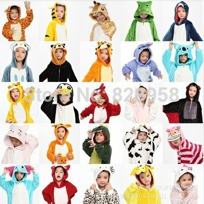20 Style 2 11 years old Winter Children Flannel Animal pajamas 1 Piece Kid Pajamas Clothes