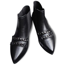 2014 Genuine Leather Women Ankle boots Women Snow Boots Fashion Martin Boots Black Colors Size 34-39