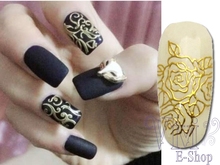 One Sheet Women Unique Beauty Gold Foil Nail Art Stickers Manicure Tools Adesivos Decals For Nails