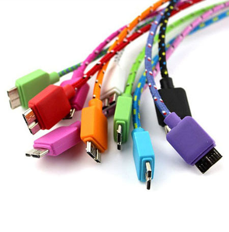 Fabric Braided Micro USB 3 0 Data Sync Charger Cable For Samsung Galaxy Note 3 S5