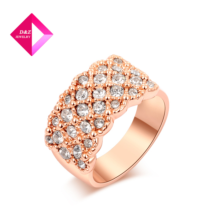 2014Rose Gold Austrian Crystal small white diamond ring ring series